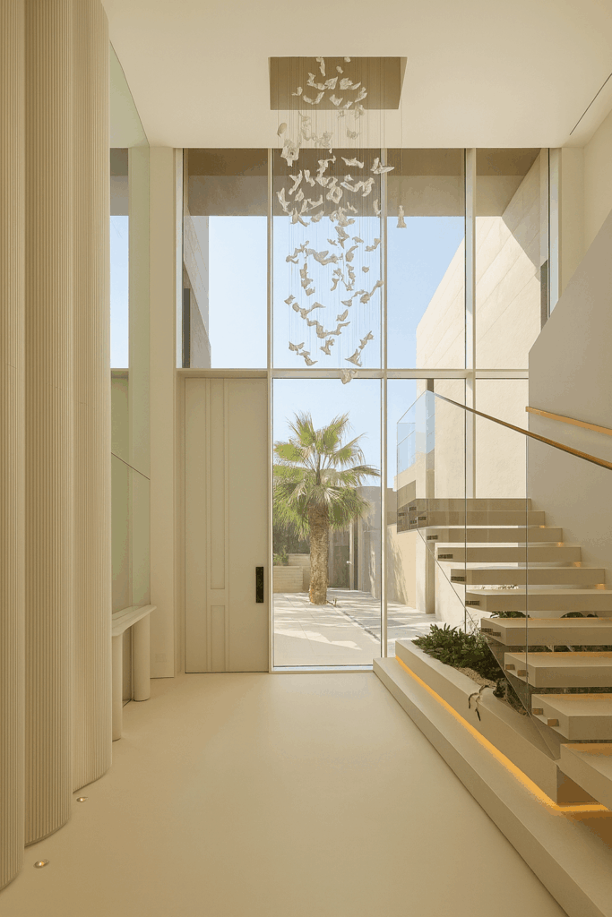 PIVOT DOOR WITH GLASS FACADE