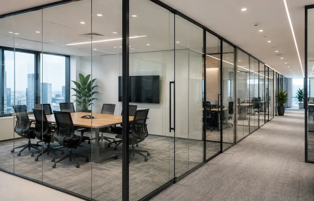 Why Glass Outperforms Solid Partitioning in Modern Offices